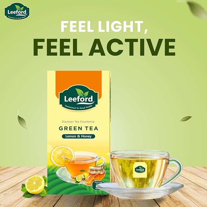 Leeford Green Tea Lemon With Honey - 25 Bags (Pack of 2)